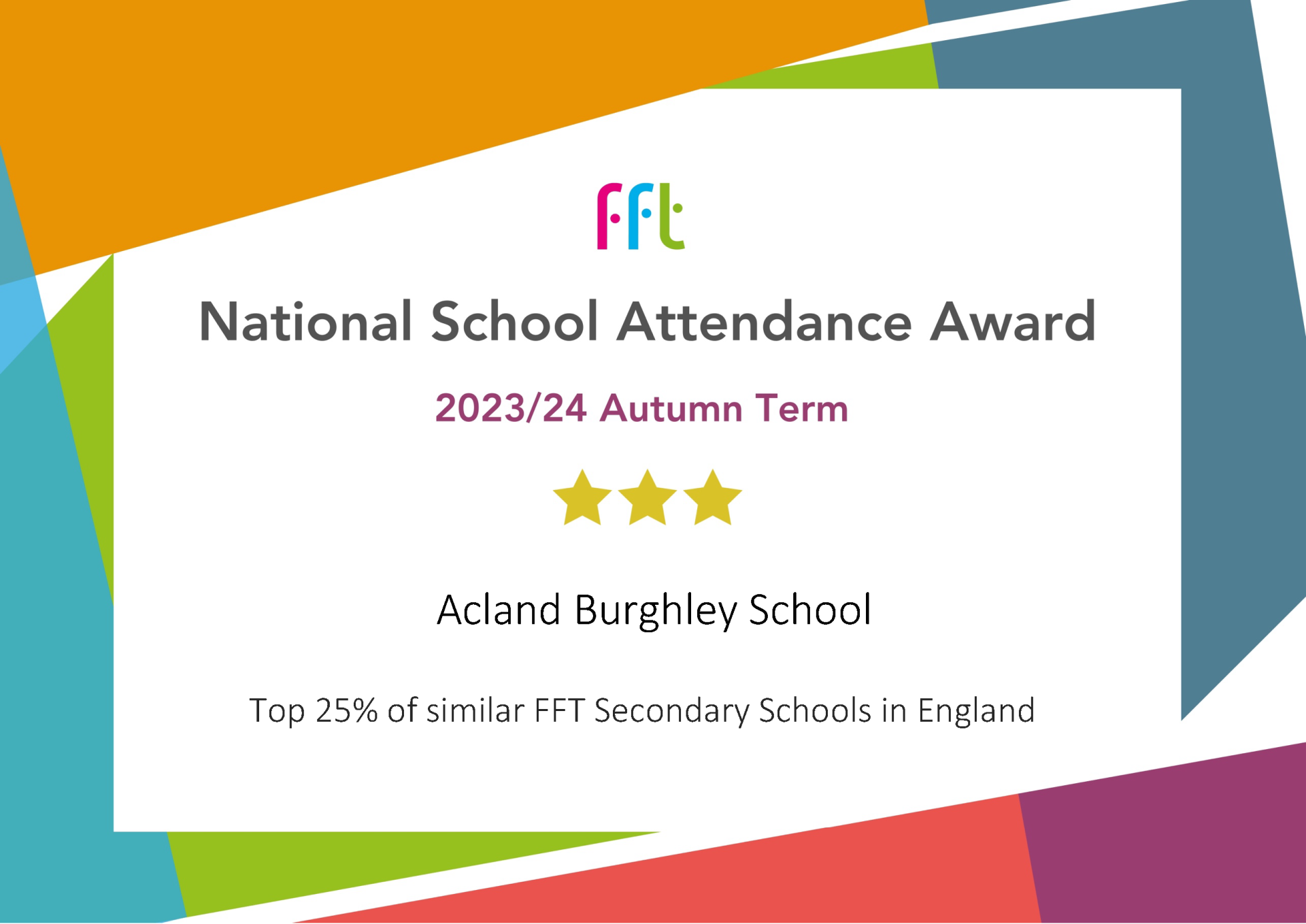 Attendance award Autumn term 2023